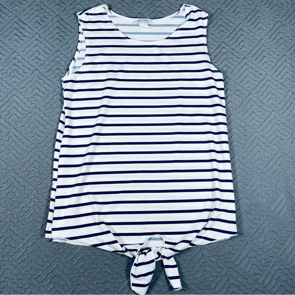 Star Vixen Blue White Striped Tie Front Tank Size Medium